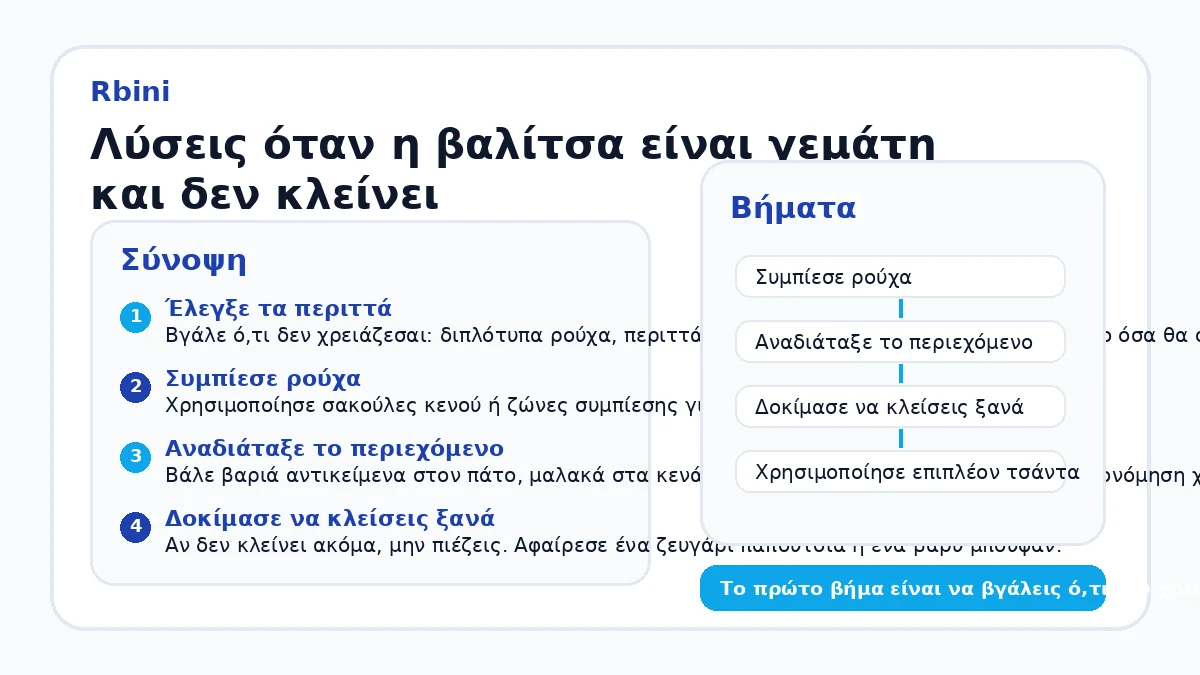 Λύσεις όταν η βαλίτσα είναι γεμάτη και δεν κλείνει