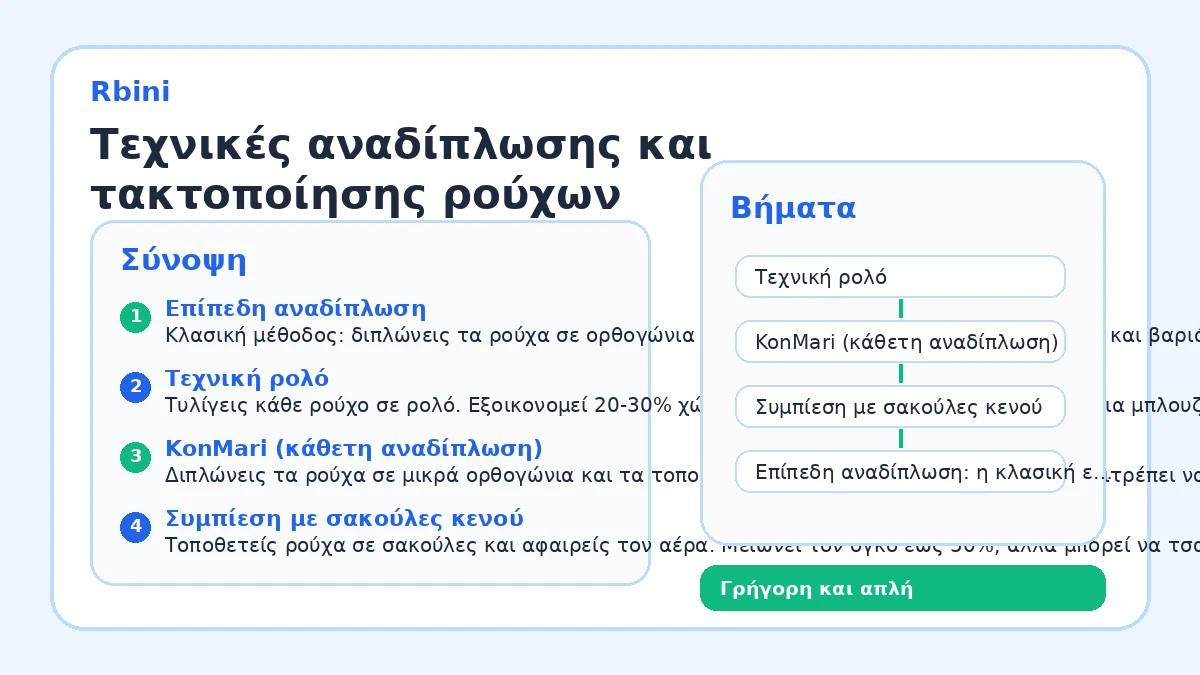 Τεχνικές αναδίπλωσης και τακτοποίησης ρούχων