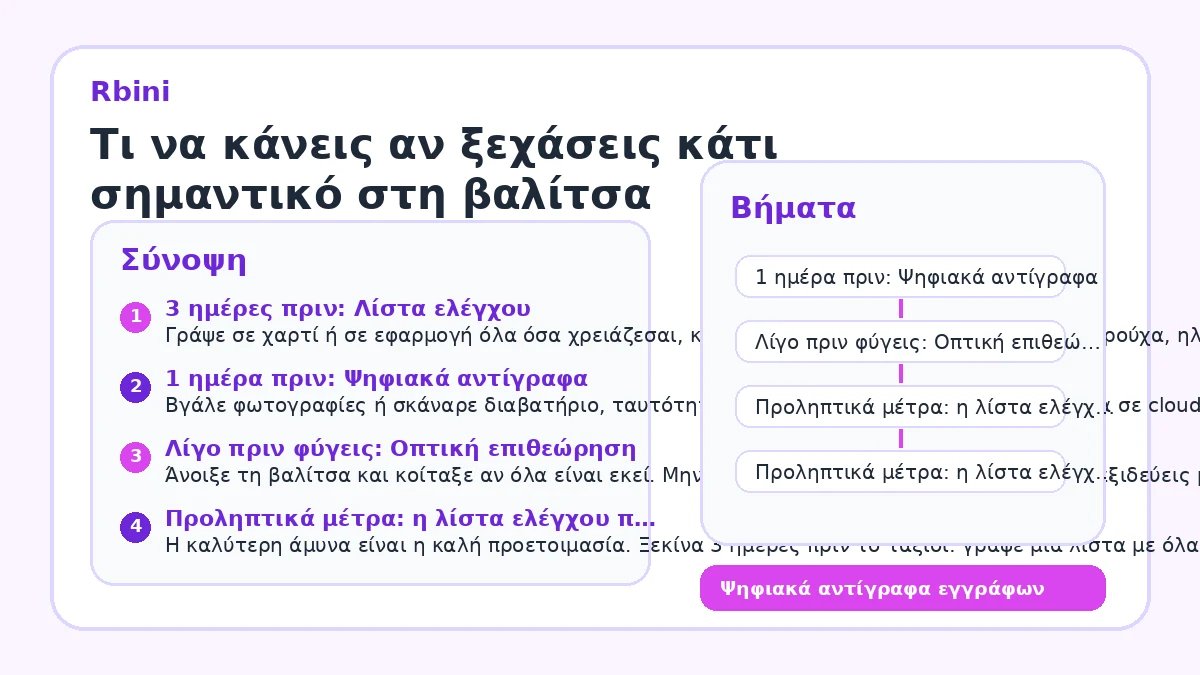 Τι να κάνεις αν ξεχάσεις κάτι σημαντικό στη βαλίτσα
