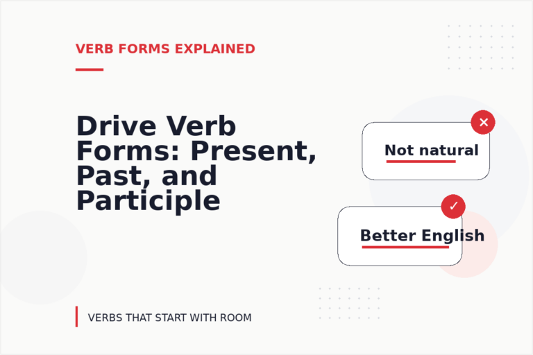 Drive Verb Forms: Present, Past, and Participle